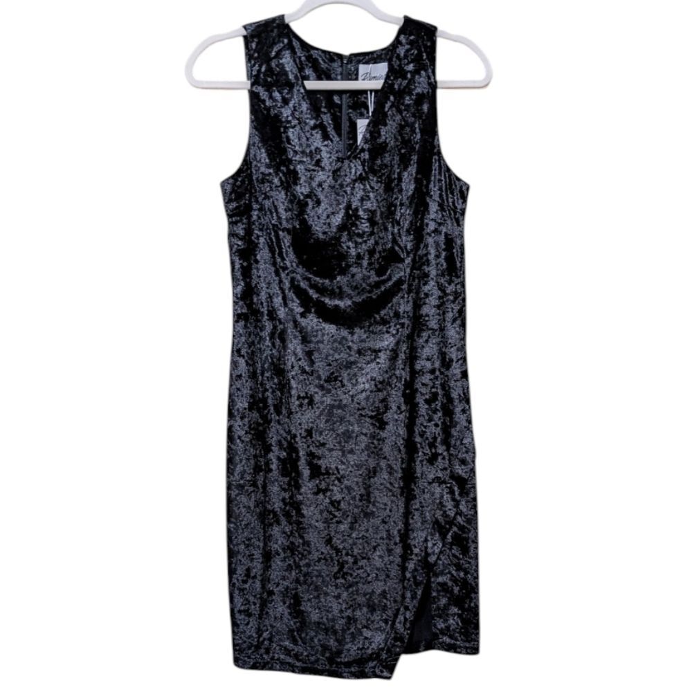 NWT Rumies crushed velvet sleeveless midi cocktail dress size 8 L017990 v-neck